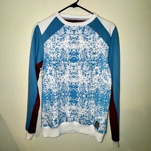 NWT A. Tiziano "Lyle" Blue/White Patterned Men's Sweatshirt Sweater